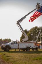 Truck with flag